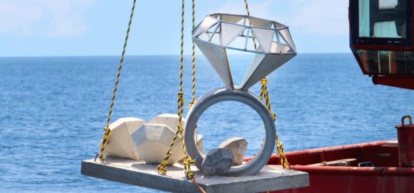 A diamond ring is among ten new sculptures added to an underwater museum in Florida